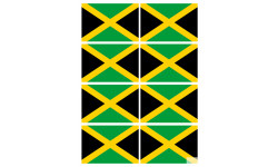 Drapeau Jamaïque (8 fois 9.5x6.3cm) - Sticker/autocollant