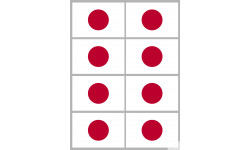 Drapeau Japon (8 fois 9.5x6.3cm) - Sticker/autocollant