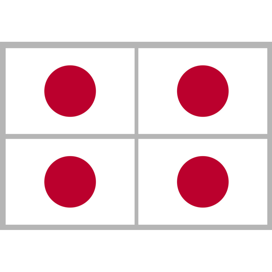 Drapeau Japon (4 fois 9.5x6.3cm) - Sticker/autocollant