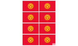 Drapeau Kirghizistan (8 fois 9.5x6.3cm) - Sticker/autocollant