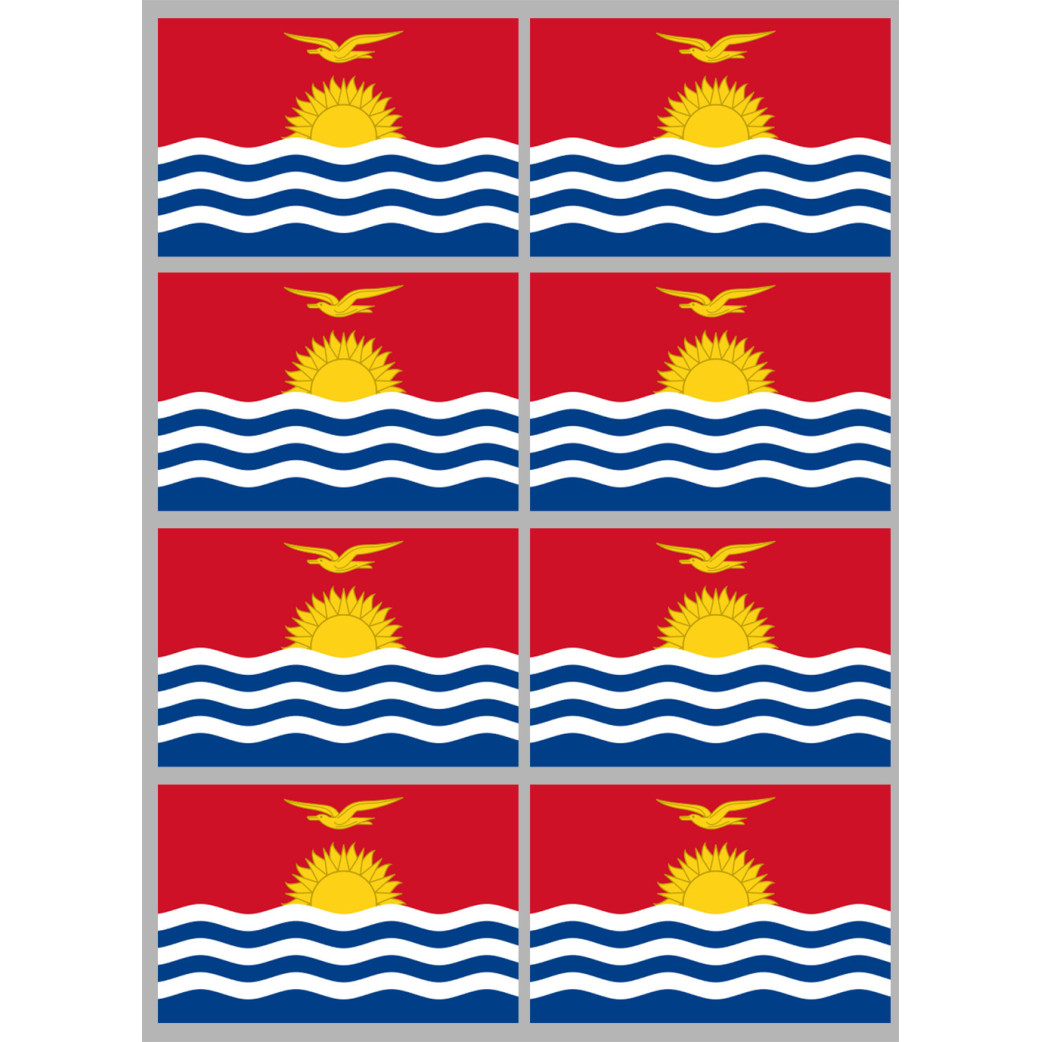 Drapeau Kiribati (8 fois 9.5x6.3cm) - Sticker/autocollant