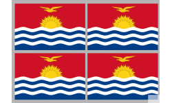 Drapeau Kiribati (4 fois 9.5x6.3cm) - Sticker/autocollant