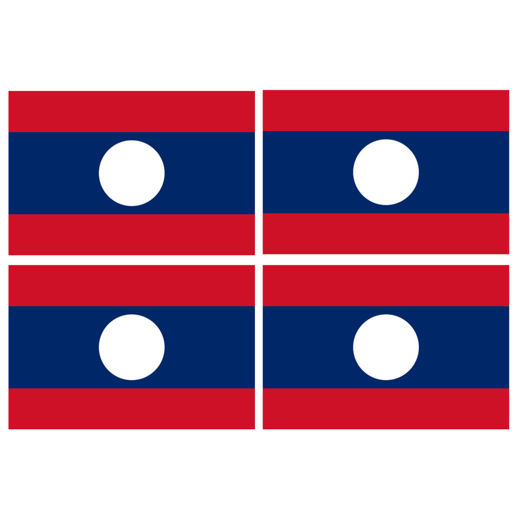 Drapeau Laos (4 fois 9.5x6.3cm) - Sticker/autocollant