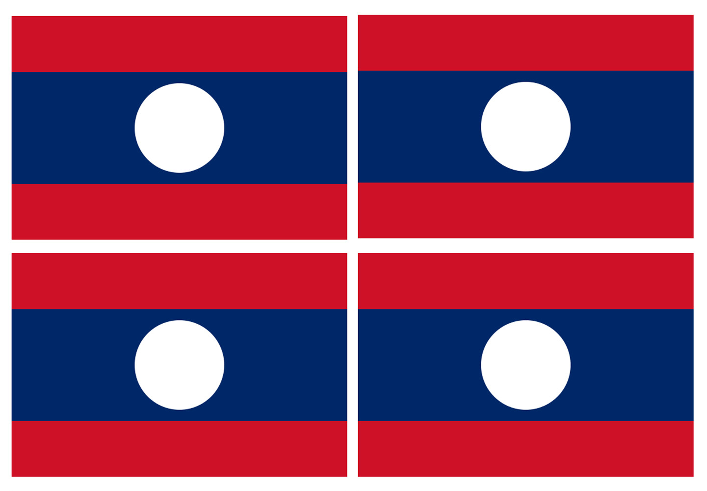 Drapeau Laos (4 fois 9.5x6.3cm) - Sticker/autocollant