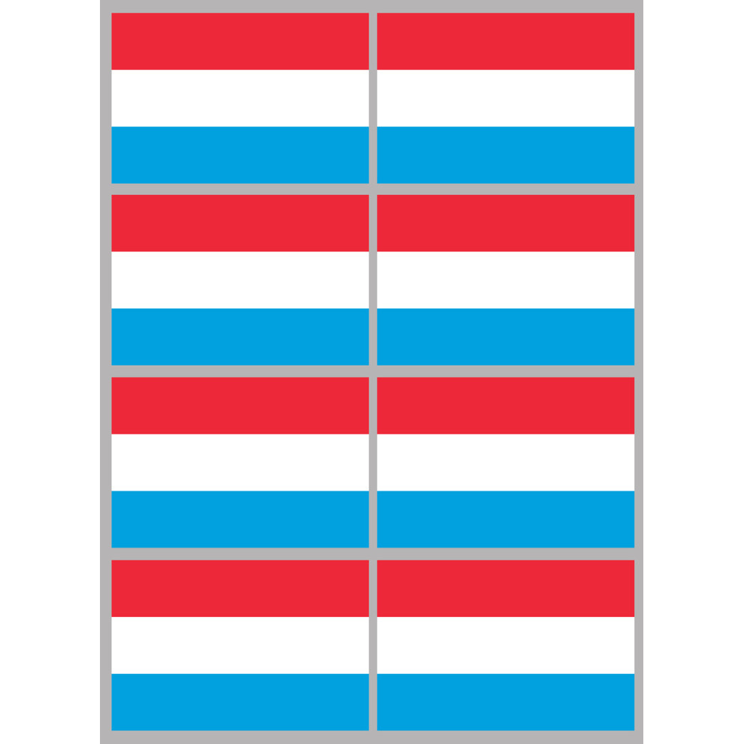 Drapeau Luxembourg (8 fois 9.5x6.3cm) - Sticker/autocollant