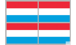 Drapeau Luxembourg (4 fois 9.5x6.3cm) - Sticker/autocollant