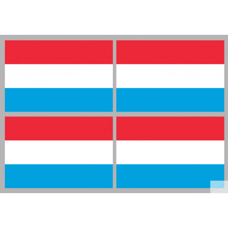 Drapeau Luxembourg (4 fois 9.5x6.3cm) - Sticker/autocollant