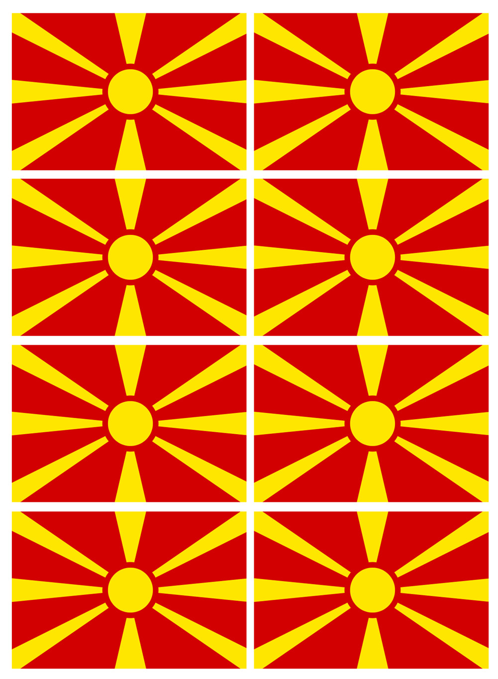 Drapeau Macédoine (8 fois 9.5x6.3cm) - Sticker/autocollant