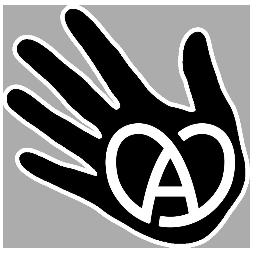 Main Alsacienne noir (5x5cm) Sticker/autocollant