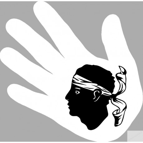 main corse tête noire (10x10cm) -  Sticker/autocollant