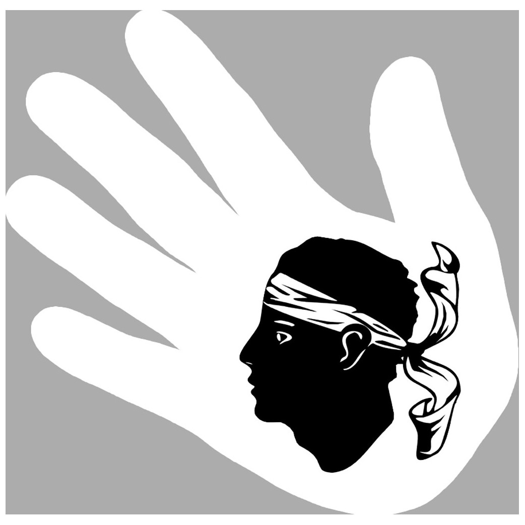 main corse tête noire (5x5cm) -  Sticker/autocollant