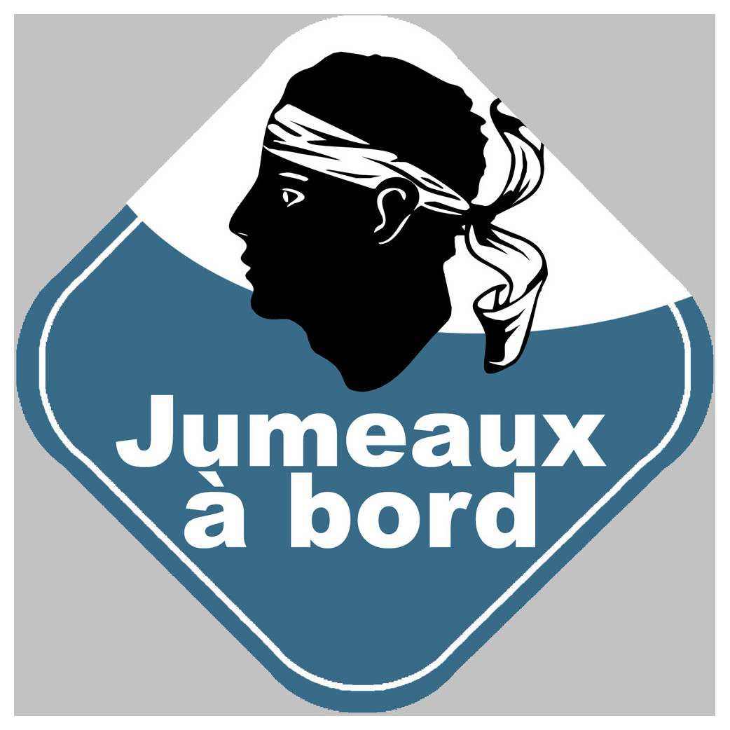 Bébés à bord jumeaux Corse (15x15cm) - Sticker/autocollant