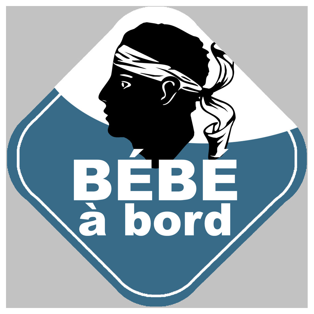 Bébé à bord garçon Corse (15x15cm) - Sticker/autocollant