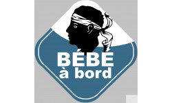 Bébé à bord garçon Corse (15x15cm) - Sticker/autocollant