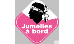 Bébés à bord jumelles corse (15x15cm) - Sticker/autocollant