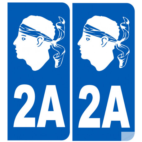 Immatriculation 2A blanc (Corse-du-Sud) - Sticker/autocollant