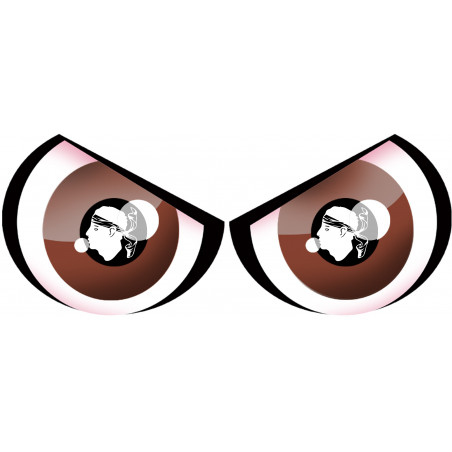 Paire d'yeux Corse (14x6cm) - Sticker/autocollant Paire d'yeux Corse (14x6cm) - Sticker/autocollant