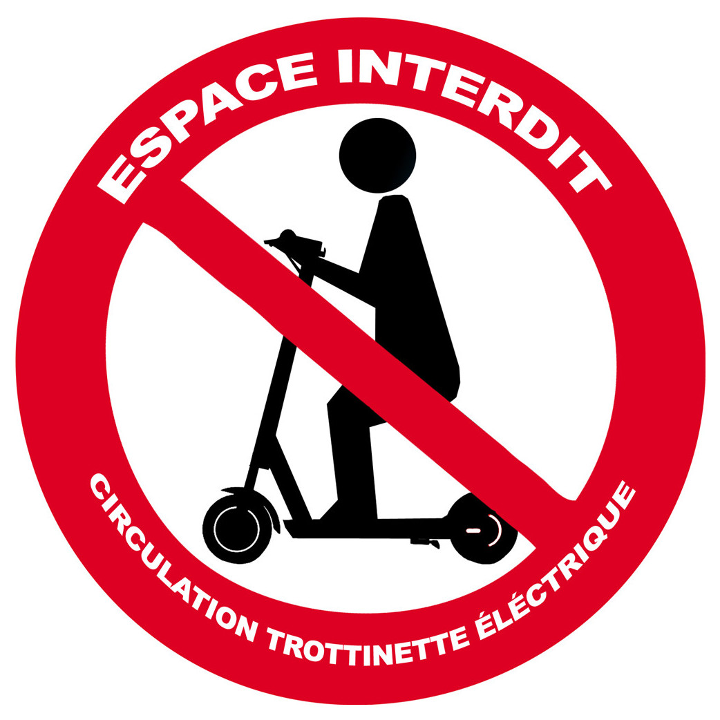 Circulation trottinette électrique interdit (15cm) - Sticker/autocollant