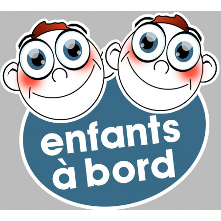Enfants à bord deux garçons (15x13,5cm) - Sticker/autocollant Enfants à bord deux garçons (15x13,5cm) - Sticker/autocollant