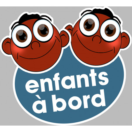 Enfants à bord deux frères (15x13,5cm) - Sticker/autocollant Enfants à bord deux frères (15x13,5cm) - Sticker/autocollant