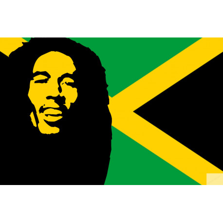 Bob Marley (20x20cm) - Sticker/autocollant