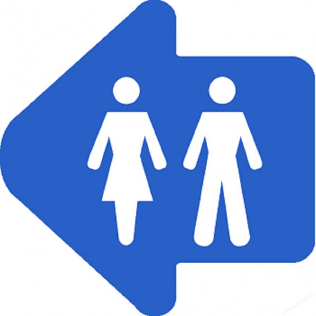 WC, toilette flèche directionnelle gauche (20x20cm) - Sticker/autocollant