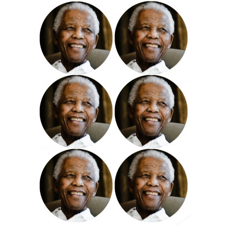 Nelson Mandela (6 fois 9cm) - Sticker/autocollant