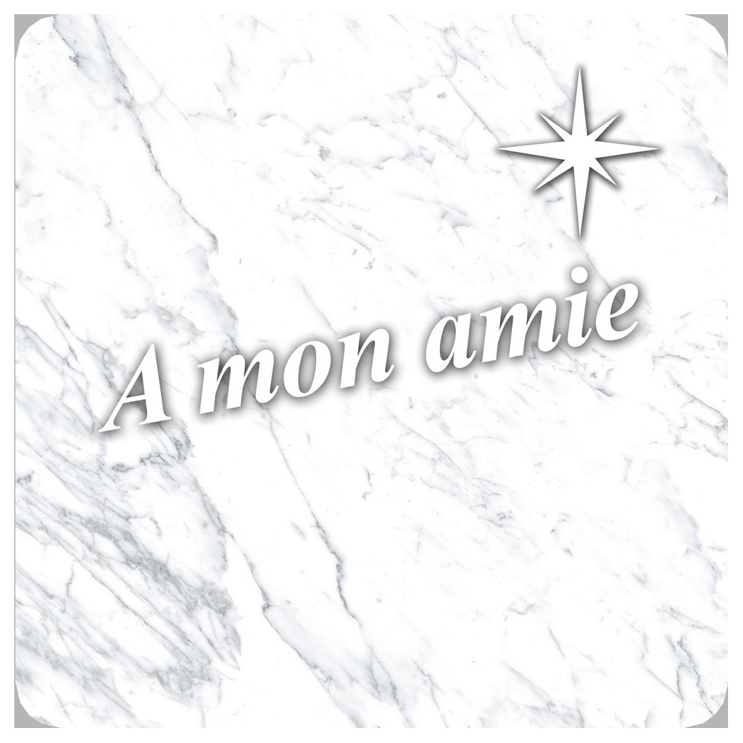 à mon amie marbre blanc (5x5cm) - Sticker/autocollant