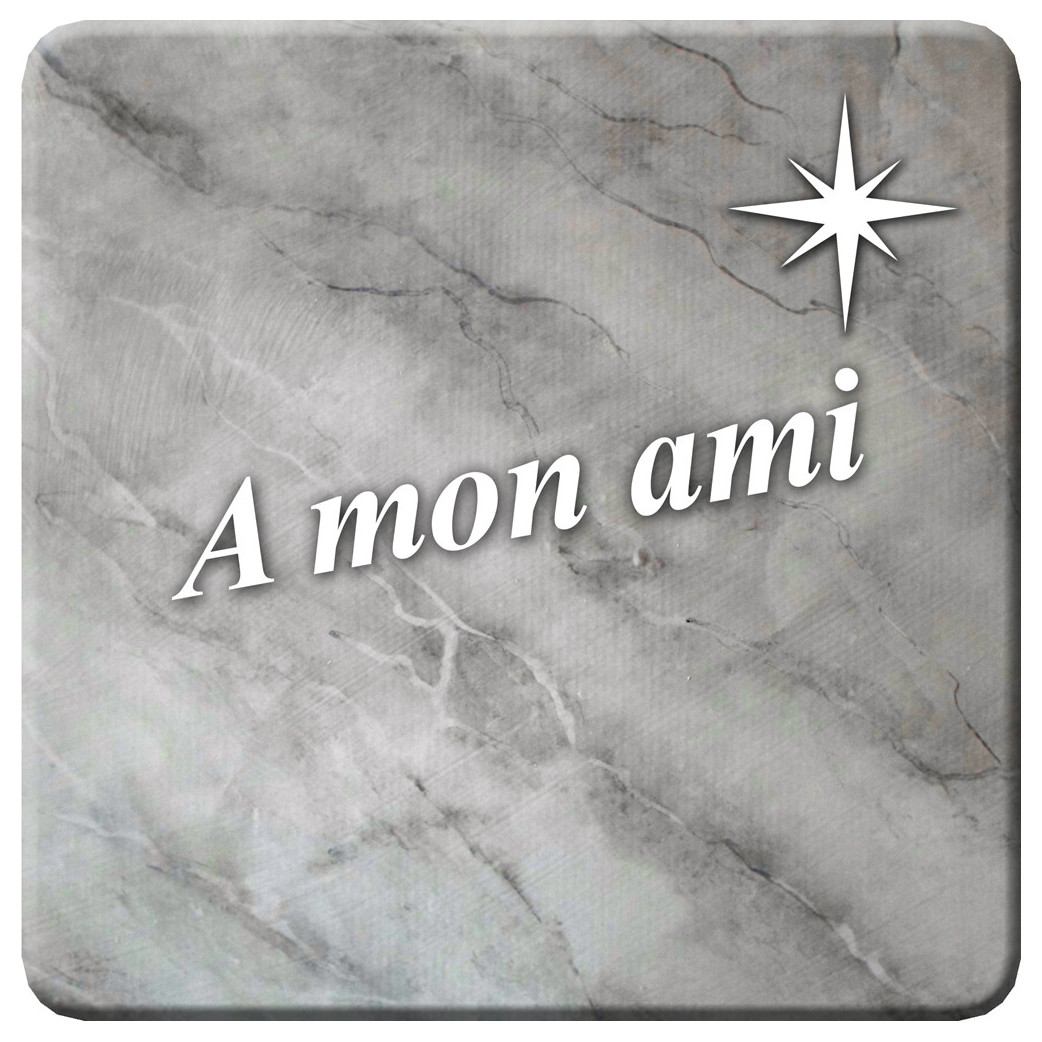 à mon ami marbre gris (5x5cm) - Sticker/autocollant