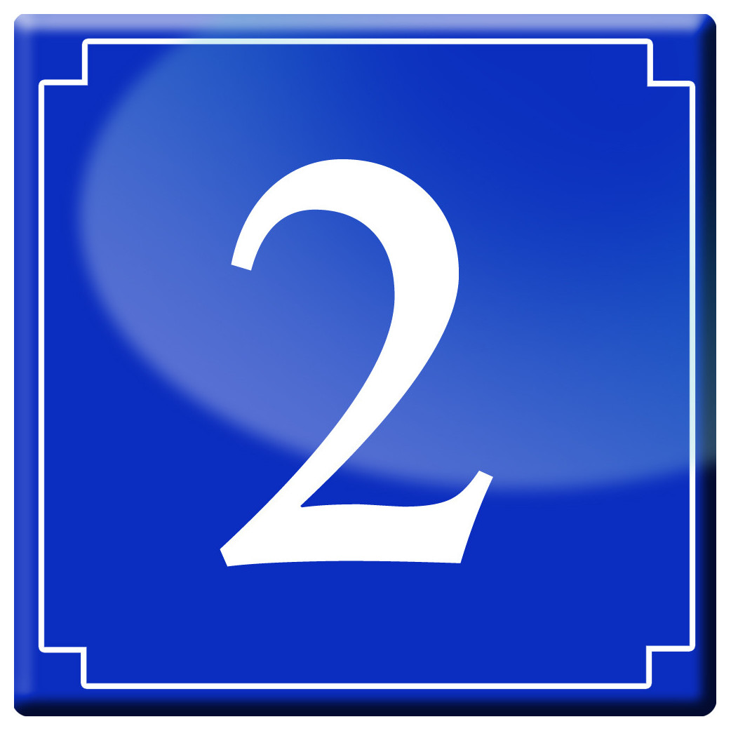 numéro de rue 2 - classique 10x10cm - Sticker/autocollant