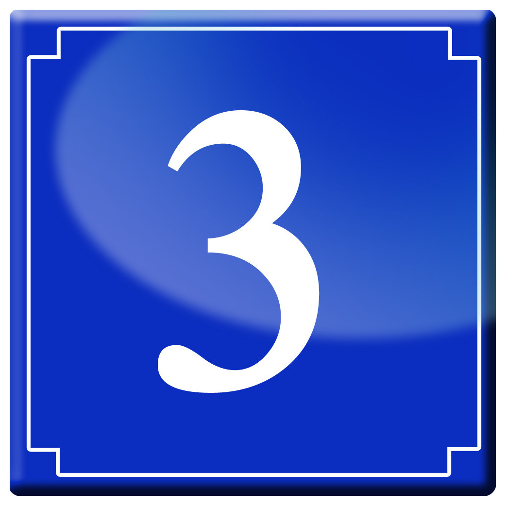 numéro de rue 3 - classique 10x10cm - Sticker/autocollant