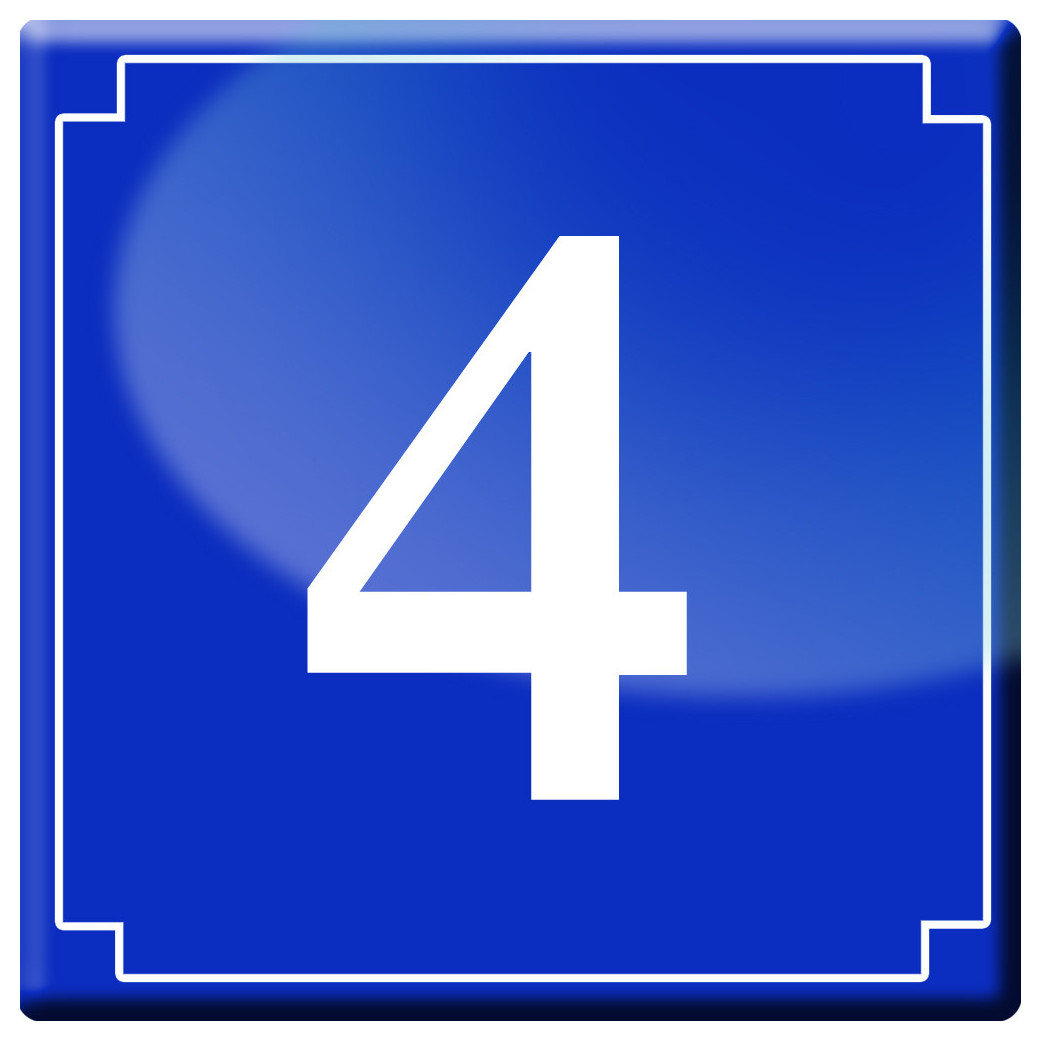 numéro de rue 4 - classique 10x10cm - Sticker/autocollant