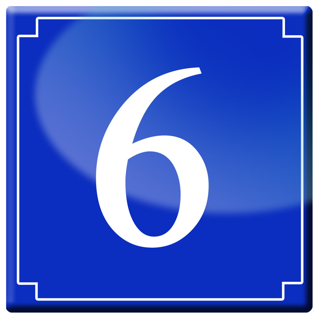 numéro de rue 6 - classique 10x10cm - Sticker/autocollant