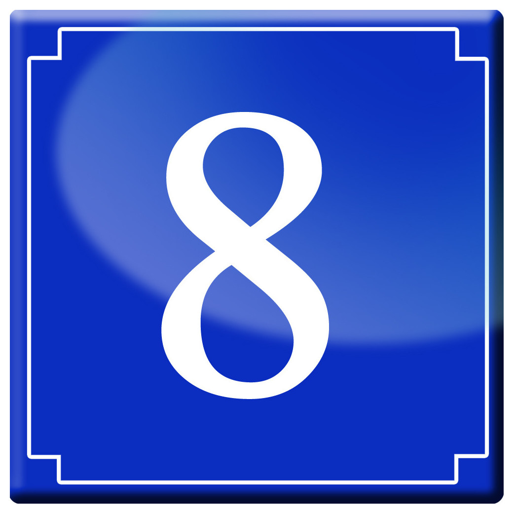 numéro de rue 8 - classique 10x10cm - Sticker/autocollant