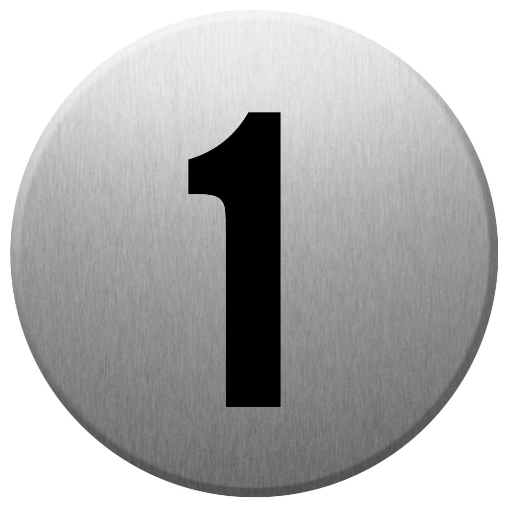 adresse postale numéro 1 - gris brossé 10x10cm - Sticker/autocollant