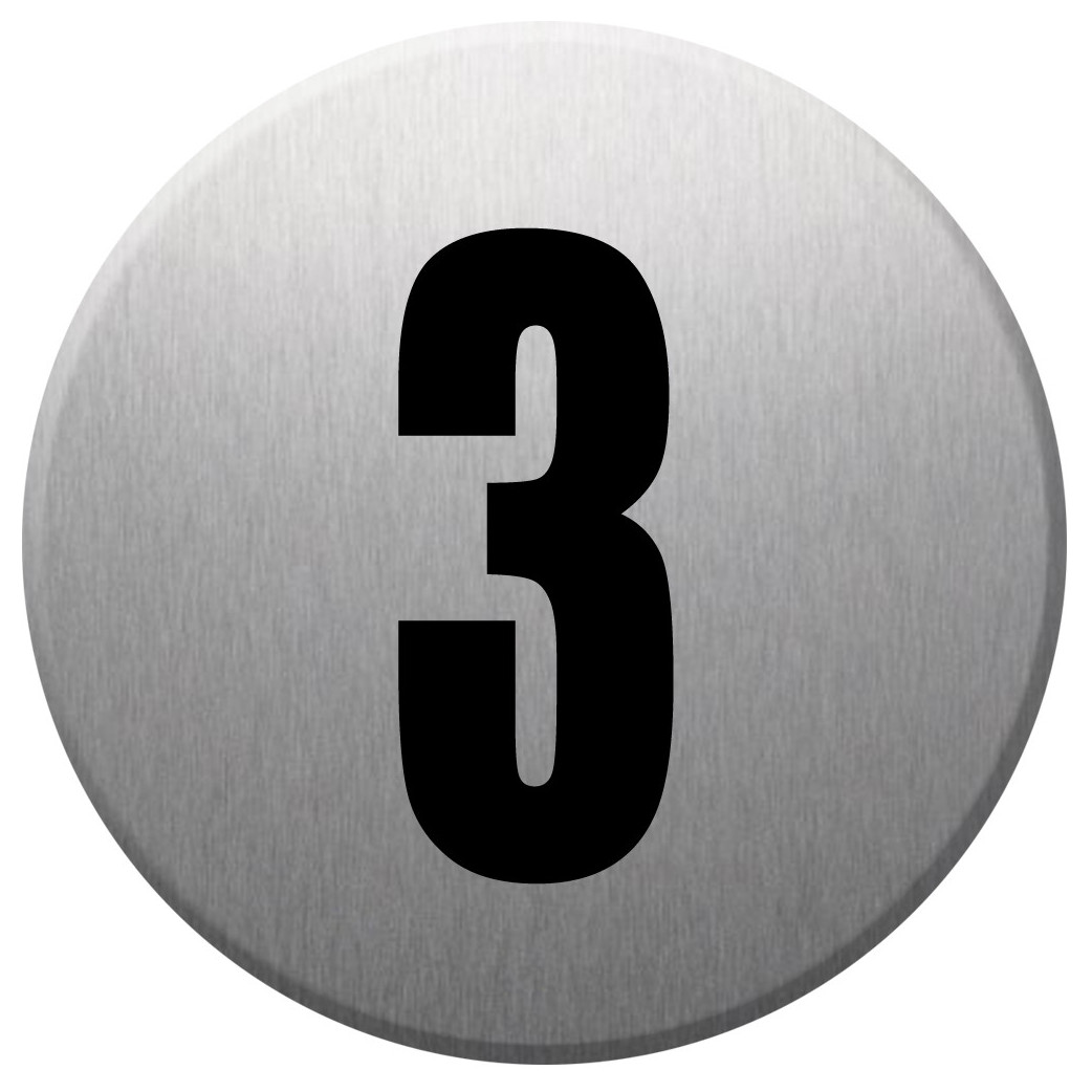 adresse postale numéro 3 - gris brossé 10x10cm - Sticker/autocollant