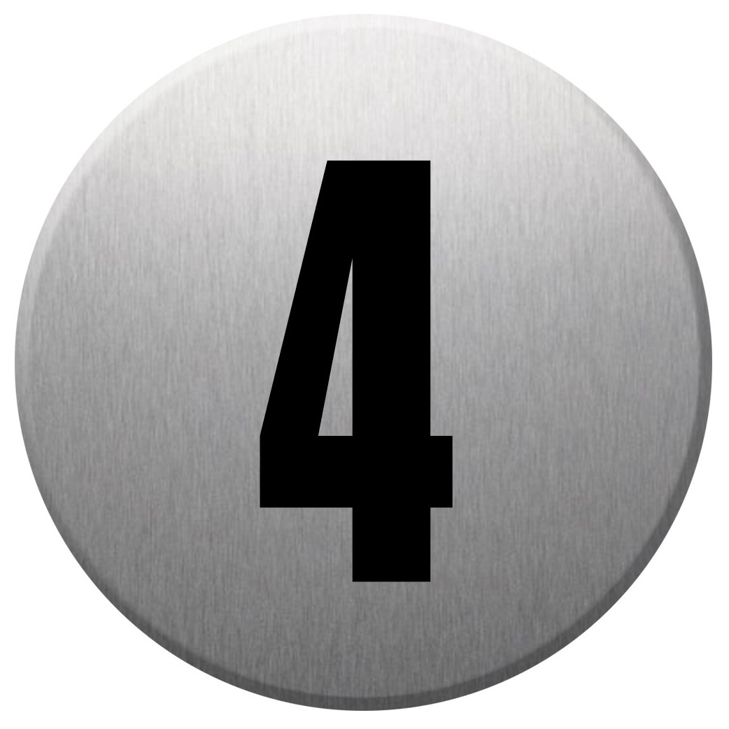 adresse postale numéro 4 - gris brossé 10x10cm - Sticker/autocollant