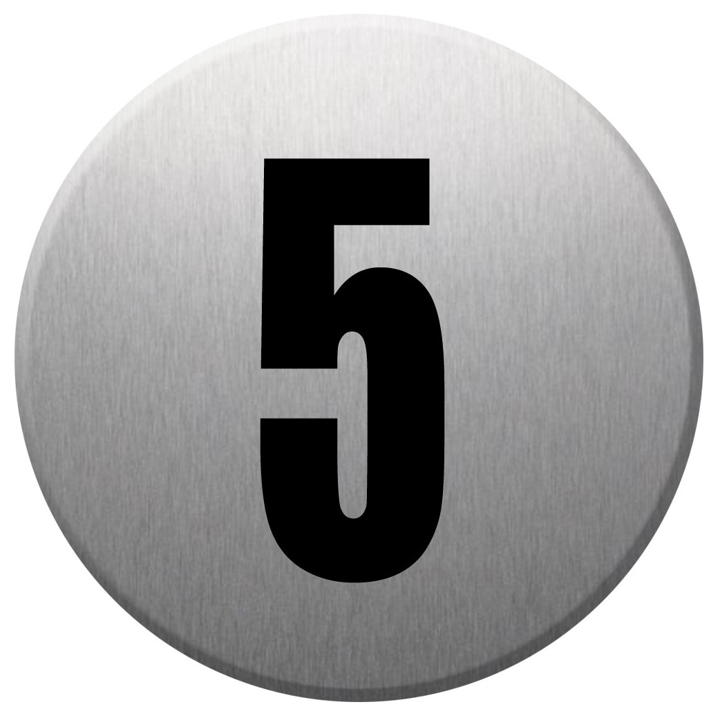 adresse postale numéro 5 - gris brossé 10x10cm - Sticker/autocollant