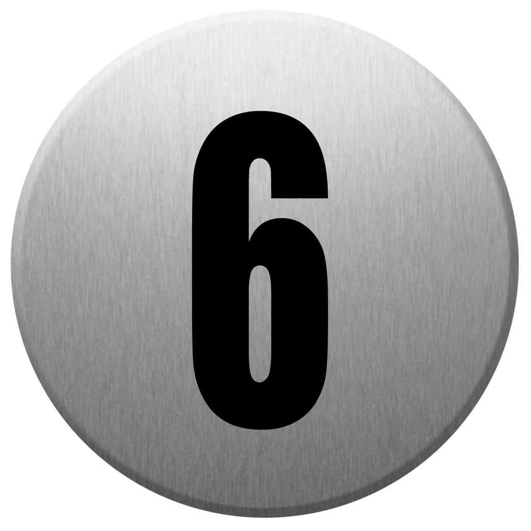 adresse postale numéro 6 - gris brossé 10x10cm - Sticker/autocollant