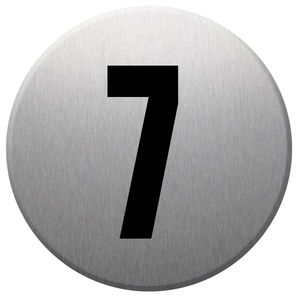 adresse postale numéro 7 - gris brossé 10x10cm - Sticker/autocollant