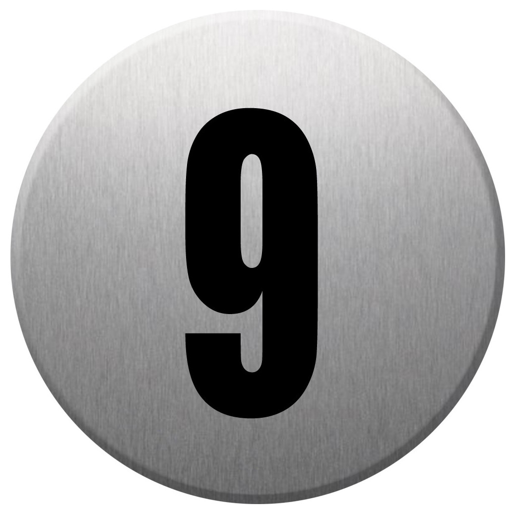 adresse postale numéro 9 - gris brossé 10x10cm - Sticker/autocollant