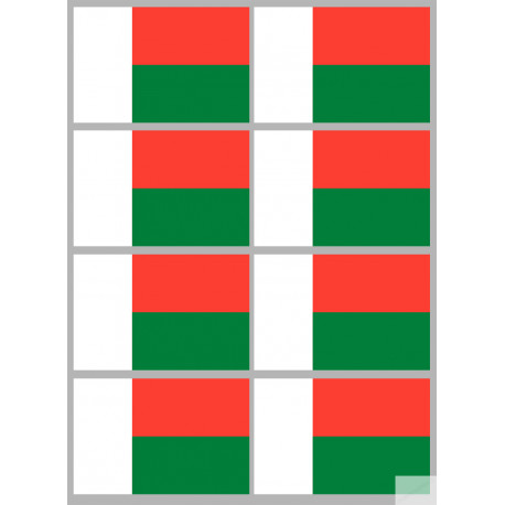 Drapeau Madagascar (8 fois 9.5x6.3cm) - Sticker/autocollant