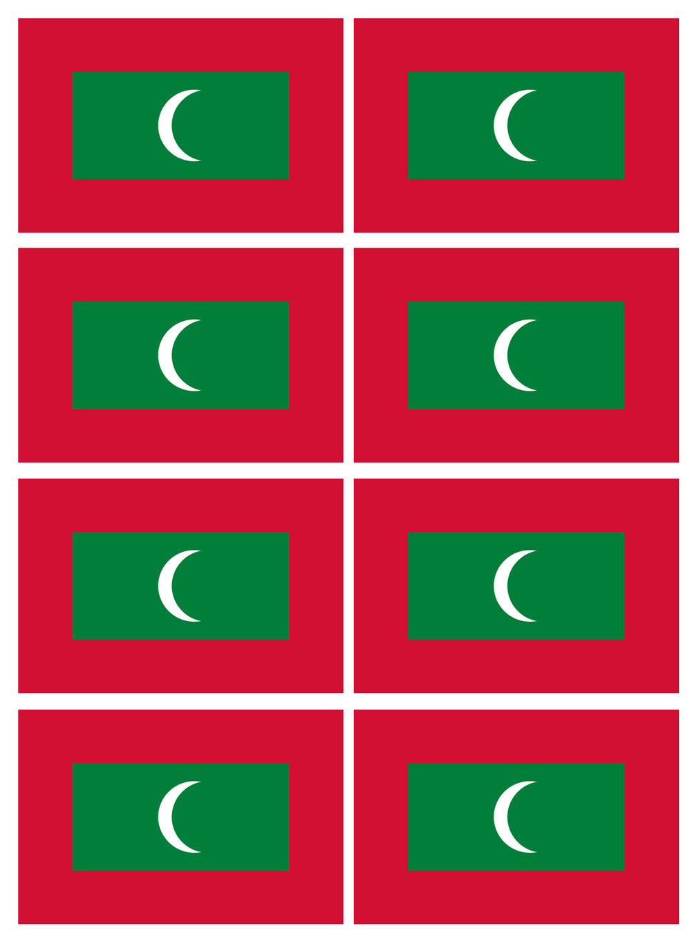 Drapeau Maldives (8 fois 9.5x6.3cm) - Sticker/autocollant