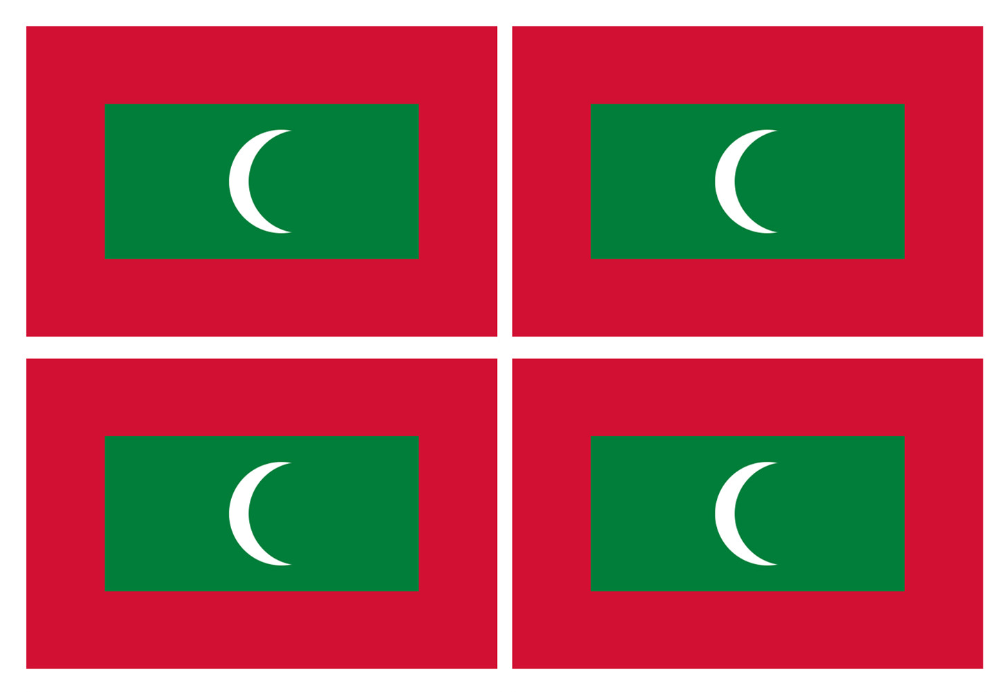 Drapeau Maldives (4 fois 9.5x6.3cm) - Sticker/autocollant