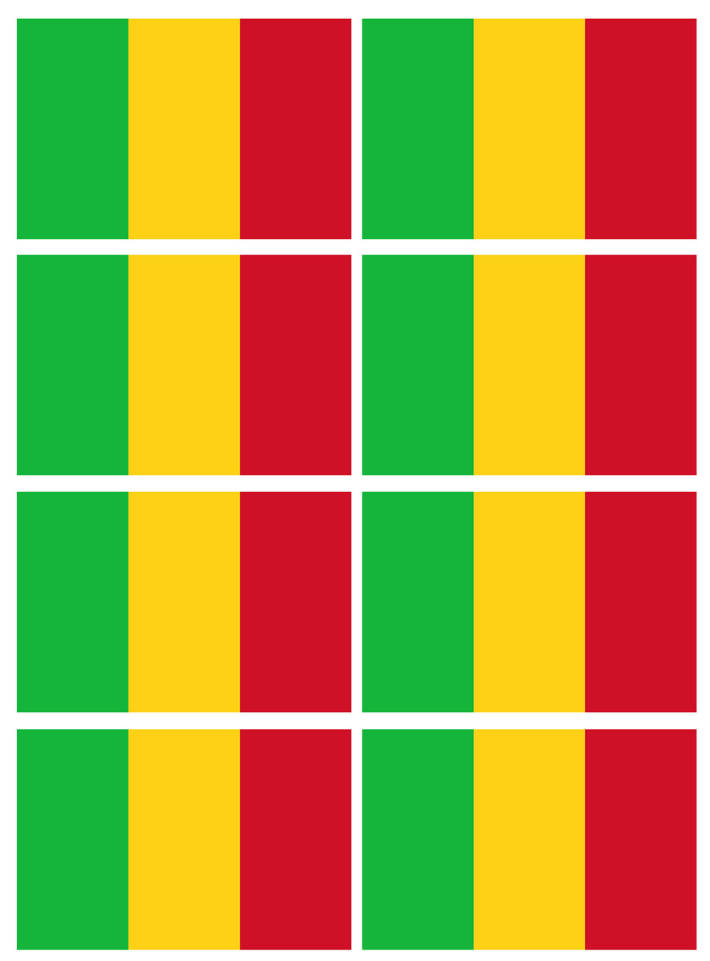 Drapeau Mali (8 fois 9.5x6.3cm) - Sticker/autocollant