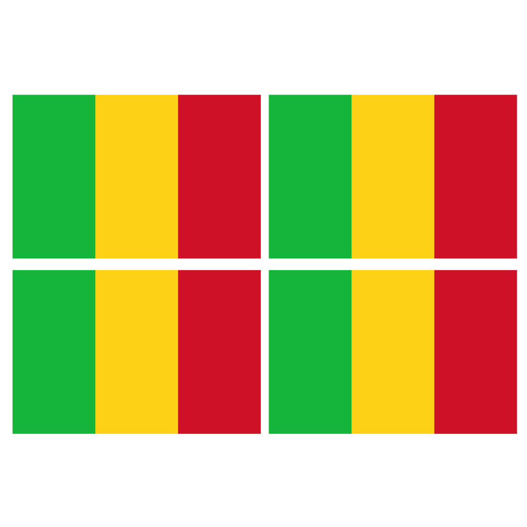 Drapeau Mali (4 fois 9.5x6.3cm) - Sticker/autocollant