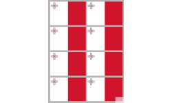 Drapeau Malte (8 fois 9.5x6.3cm) - Sticker/autocollant