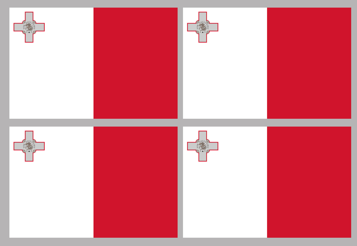 Drapeau Malte (4 fois 9.5x6.3cm) - Sticker/autocollant