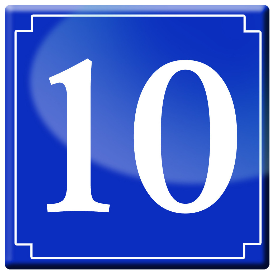 numéro de rue 10 - classique 10x10cm - Sticker/autocollant