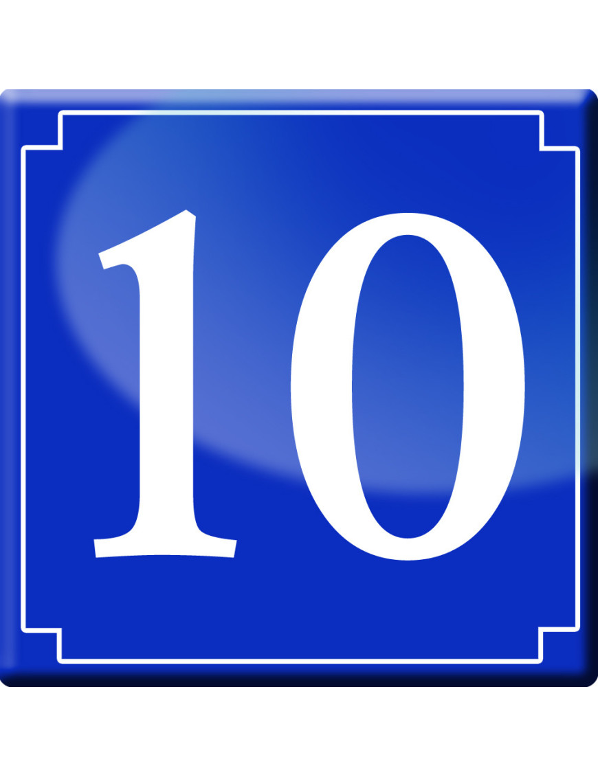 numéro de rue 10 - classique 10x10cm - Sticker/autocollant